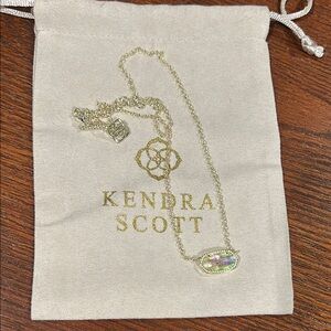 Kendra Scott Elisa Gold Necklace with Iridescent Pendant